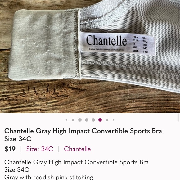 Chantelle Light Gray High Impact bra. - Picture 13 of 13